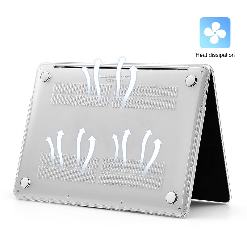 EooCoo Case Compatible with MacBook Pro 13 inch M2 2024 2023 2022-2016 Release M1 A2338 A2289 A2251 A2159 A1989 A1706 A1708 Protective Hard Case with Keyboard Cover  Screen Protector  Crystal Clear - Image 5